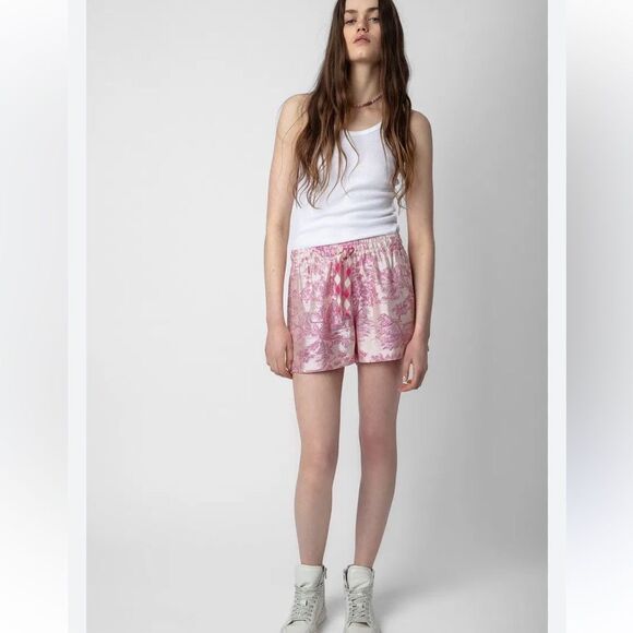 $258 Zadig & Voltaire Paxi Jac Toile Pull-On Shorts, NWT Size 42 - Picture 1 of 14